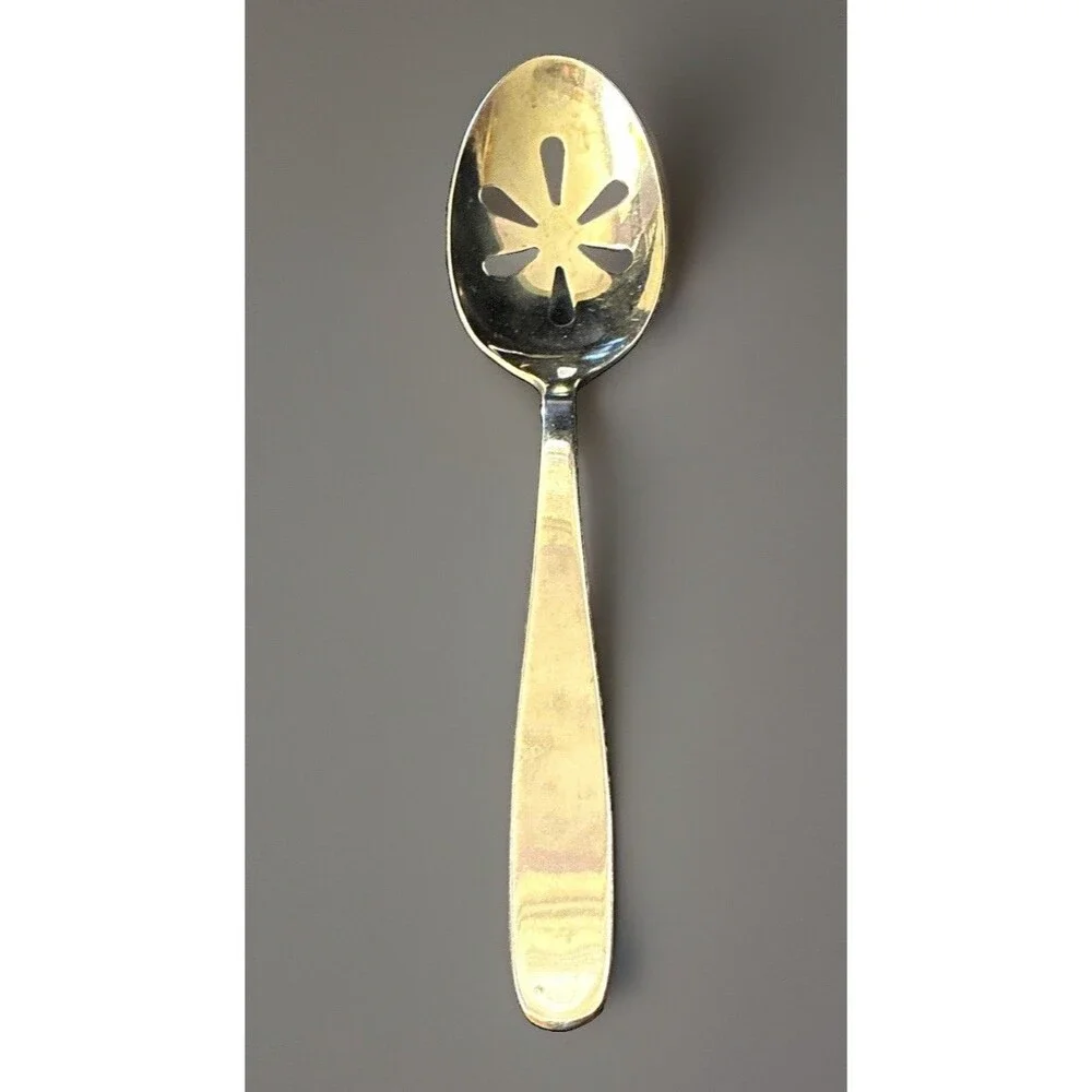 Cambridge Stainless Steel Slotted Serving Spoon, Silver Glossy Solid Handle